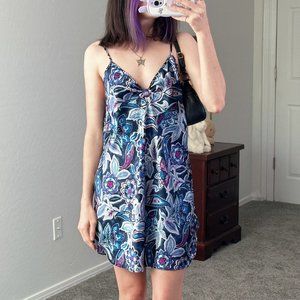 Floral Satin Babydoll Slip Dress